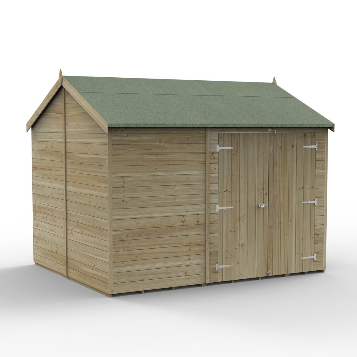 5013053196090 1 Timberdale 10x8 Reverse Apex Shed No Window Double Door with Installation.jpg